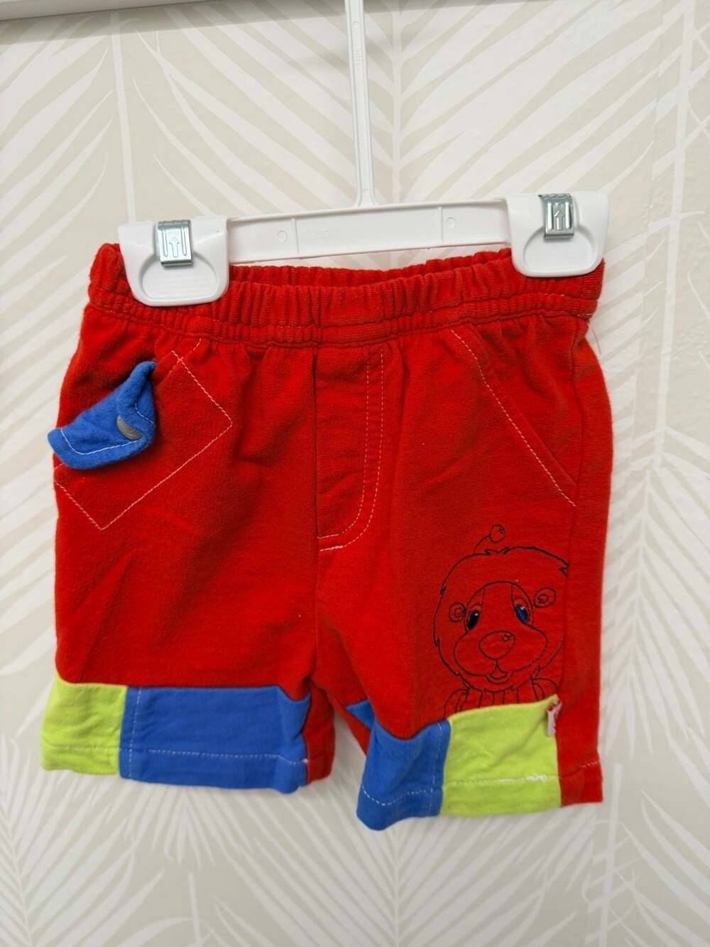 Fisher-Price Toddler Boys Red Ready 2 Roll Character Shorts Vintage Lion